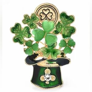Shamrock ☘️ Leaves Patrick’s Day Brooch.